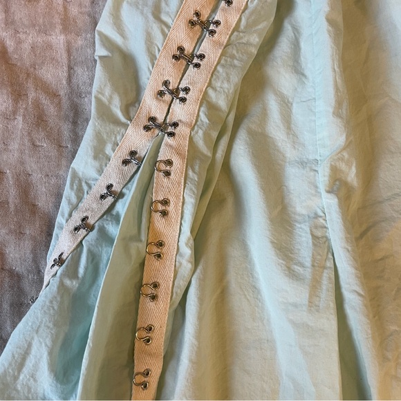 BASERANGE Viag Pants Kal Mint Hook Tape to Adjust Flare Organic Cotton Trouser L - Picture 10 of 16